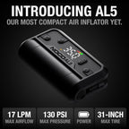 NOCO Air AL5: Cordless Tire Inflator – Portable Rechargeable Air Compressor with USB-C – 17 LPM Inflates 0–40 PSI in 7 Minutes – Digital Gauge + Auto-Shutoff – For Tires up to 31-Inches