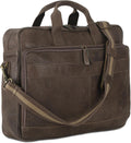 KomalC Leather briefcase 16 inch Laptop Messenger Bag for Men and Women Best Office Satchel Bag